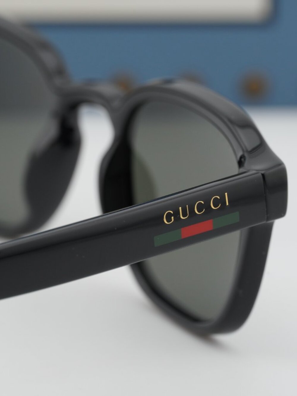 Gucci GG2106S 001 Men Square Sunglasses - Black / Grey - Picture 9 of 11